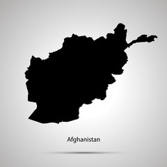 Wall Mural - Afghanistan country map, simple black silhouette on gray