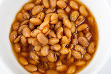 Baked Beans On A White Background