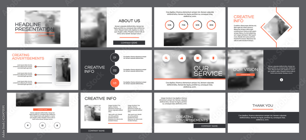 Business presentation templates from infographic elements. - obrazy, fototapety, plakaty 