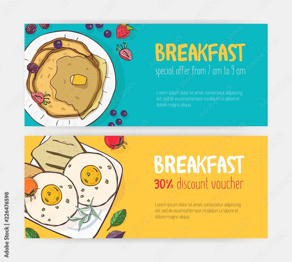 Collection of horizontal discount voucher or coupon templates with ...