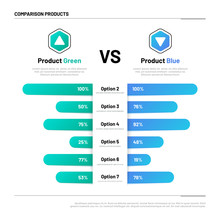 Comparison Table. Graphs For Product Compare. Choosing And Comparison Content. Vector Infographic Concept Comparison Graph, Compare Chart Illustration
