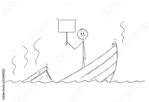 Cartoon Stick Drawing Conceptual Illustration Of Man