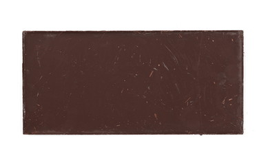 Wall Mural - Dark chocolate with cocoa bars, pieces isolated on white background, top view