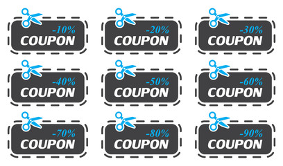 Sticker - Set of coupon sale collection. Vector illustration