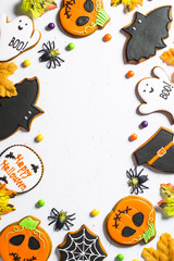 Wall Mural - Halloween Gingerbread Cookies - pumpkin, ghosts, witch hat, spid