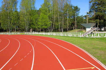 running track in the stadium