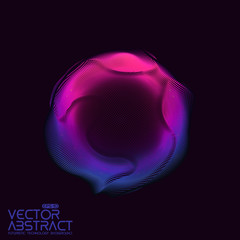 Poster - Vector abstract sphere of particles, points array. Futuristic vector illustration. Technology digital splash or explosion of data points. Spherical waveform. Cyber UI or HUD element.