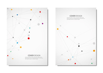 Geometric abstract background with connected dots and lines. Molecular structure and communication. Digital technology background and network connection.