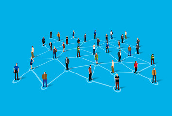 Wall Mural - Connecting people. Social network concept. Vector illustration