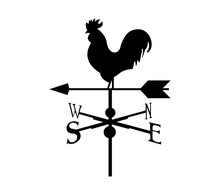 Black Rooster Compass, Isolated On White