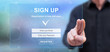 © thodonal - Man touching a signup concept