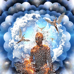Wall Mural - meditation in lotus pose