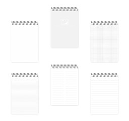 Wall Mural - A5 top spiral notebook with various ruled paper, vector mock up