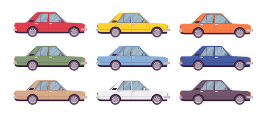 Wall Mural - Sedan set in bright colors