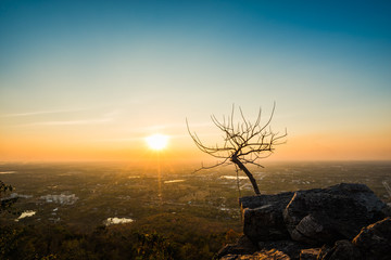 Canvas Print - Aerial view landscape from the top of mountain