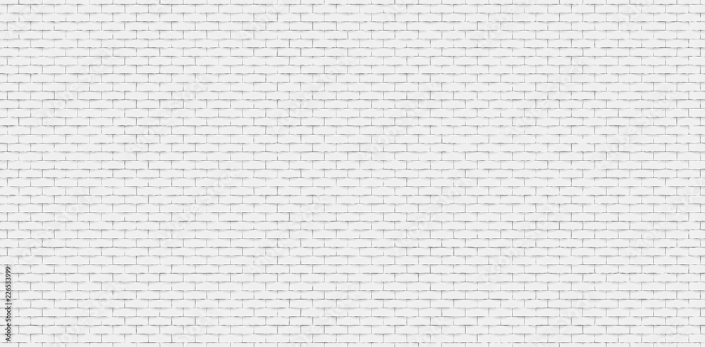 Seamless white brick wall texture or background with copy space for ...