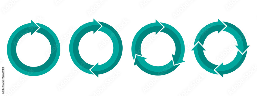 Set of circular arrows. Vector illustration. - obrazy, fototapety, plakaty 