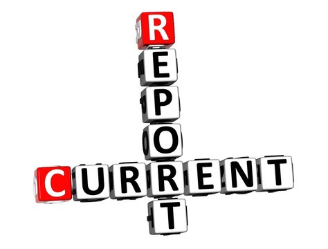 3D Rendering Crossword Current Report Over White Background.