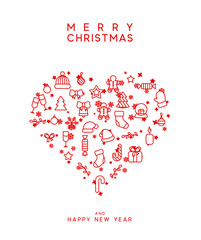 Wall Mural - Merry Christmas and Happy New Year. Xmas holiday background greeting card.