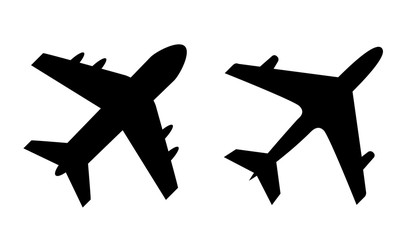 Wall Mural - Airplane vector silhouette icon