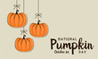 Pumpkin day card or background. vector illustration.