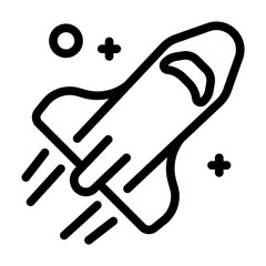 Poster - Space rocket icon. Outline space rocket vector icon for web design isolated on white background