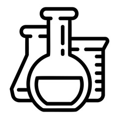 Poster - Chemistry flask icon. Outline chemistry flask vector icon for web design isolated on white background