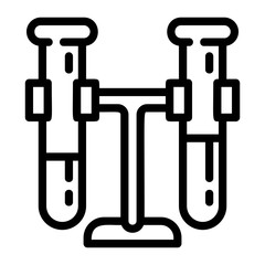 Poster - Test tubes on stand icon. Outline test tubes on stand vector icon for web design isolated on white background