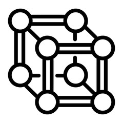 Poster - Chemical cube icon. Outline chemical cube vector icon for web design isolated on white background