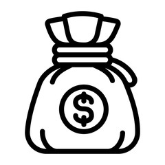 Poster - Money bag icon. Outline money bag vector icon for web design isolated on white background