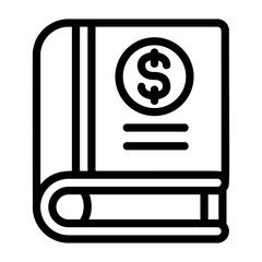 Poster - Money book icon. Outline money book vector icon for web design isolated on white background