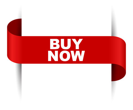 red vector banner buy now