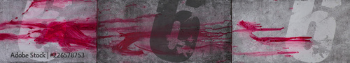 Fotomural number 666 on a gray background