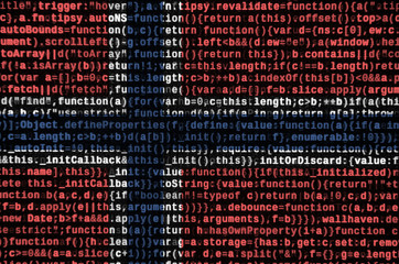 norway flag is depicted on the screen with the program code. the concept of modern technology and si