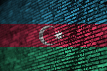 Azerbaijan flag  is depicted on the screen with the program code. The concept of modern technology and site development