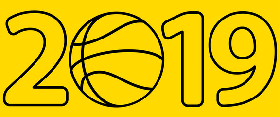 Sticker - Basketball 2019 lettering