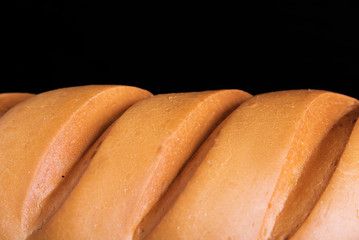 Bread close up on a black background