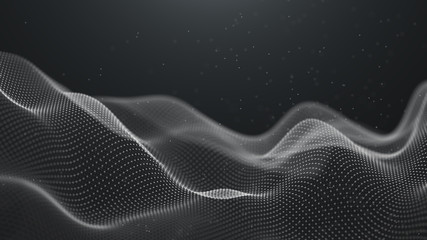 Fototapete - Data technology background. Abstract background. Connecting dots and lines on dark background. 3D rendering. 4k.