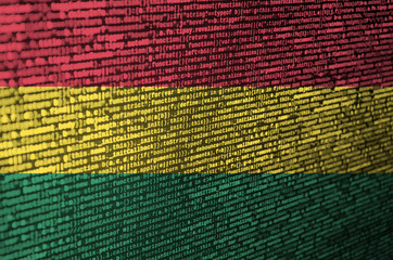 Bolivia flag  is depicted on the screen with the program code. The concept of modern technology and site development