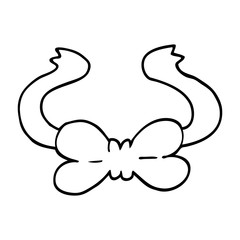 line drawing cartoon bow tie