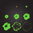 © Yevgeniia Medvedieva - Flat chemical explosion sprite sheet. Cartoon frame of a poison bang animation. Isolated design element for game or animation