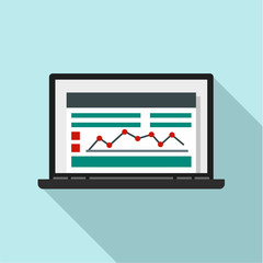 Poster - laptop finance graph icon. flat illustration of laptop finance graph vector icon for web design