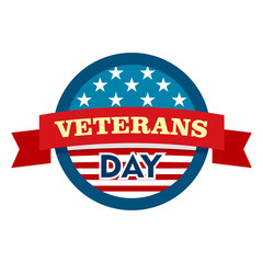 Sticker - Heroes veterans day logo. Flat illustration of heroes veterans day vector logo for web design