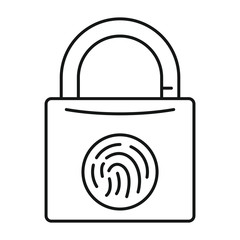Poster - Fingerprint lock icon. Outline illustration of fingerprint lock vector icon for web design isolated on white background