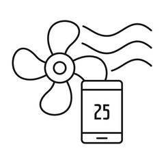 Poster - smart home fan icon. outline illustration of smart home fan vector icon for web design isolated on w