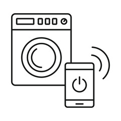Poster - smart wash machine icon. outline illustration of smart wash machine vector icon for web design isola
