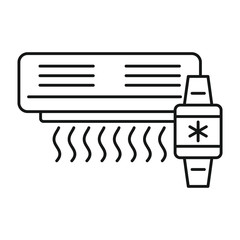 Poster - air conditioner smart control icon. outline illustration of air conditioner smart control vector ico