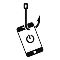 Poster - Phishing smartphone icon. Simple illustration of phishing smartphone vector icon for web design isolated on white background