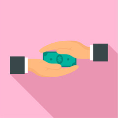 Poster - Two hand bribery money icon. Flat illustration of two hand bribery money vector icon for web design