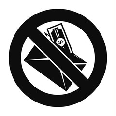 Poster - no money bribery icon. simple illustration of no money bribery vector icon for web design isolated o
